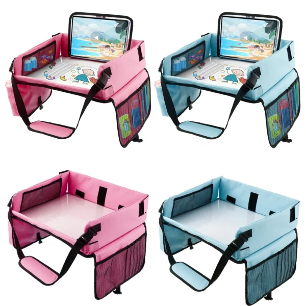 Table de voyage - Organiseur de voiture - Plateau de jeu - Planche à dessin - Support de tablette - Table de jeu - Pliable - Dessin - Tableau blanc - En déplacement